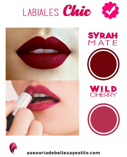 Maquillaje para una fiesta de noche - labios syrah mate y wild cherry